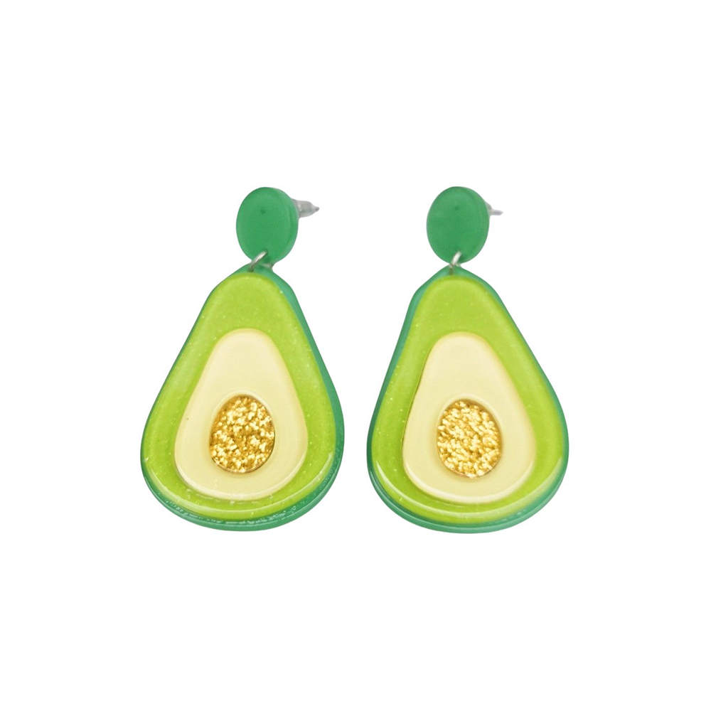 Pop Perspex Earrings Avo Green