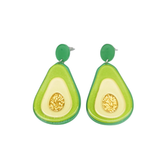 Pop Perspex Earrings Avo Green