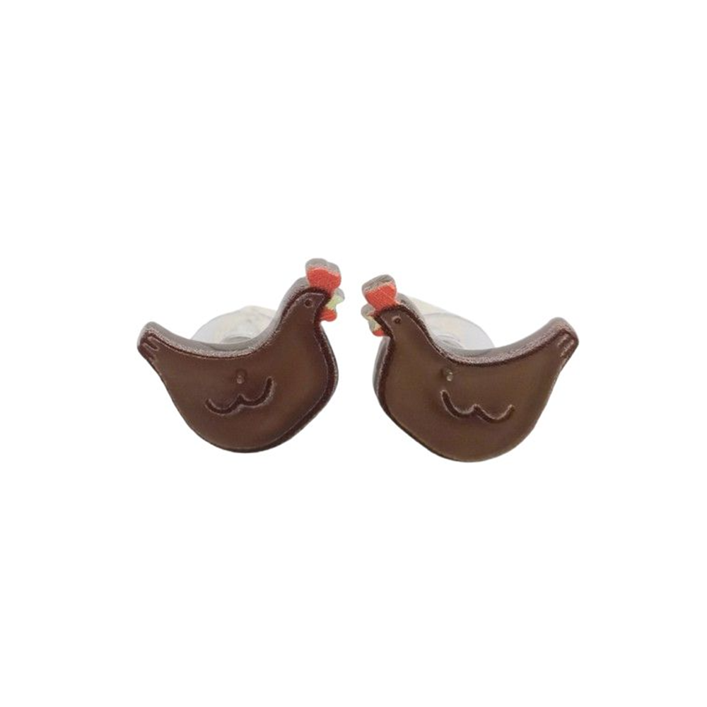 Pop Perspex Earrings Mini Chicken