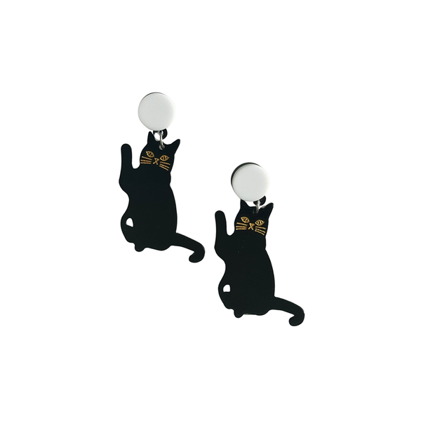 Pop Paw Cat Earring Black