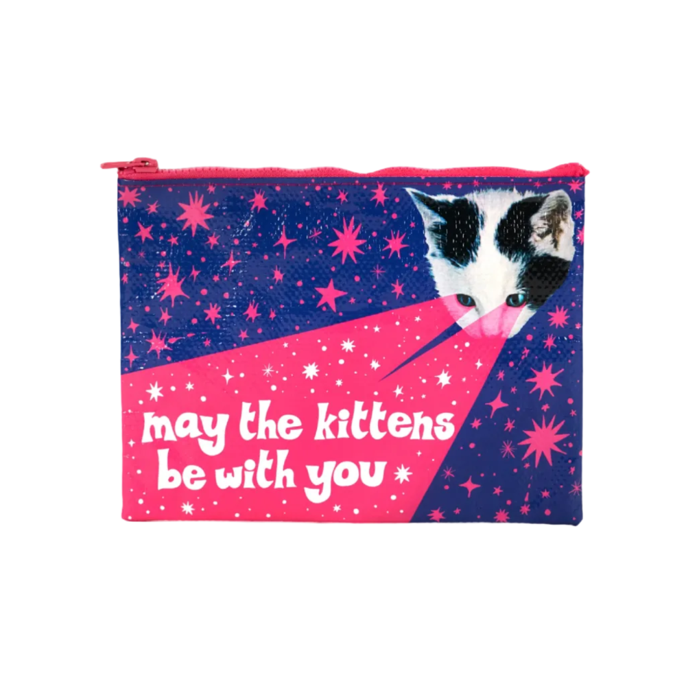 Blue Q Zipper Pouch Kittens Be With You
