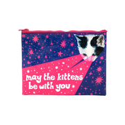 Blue Q Zipper Pouch Kittens Be With You