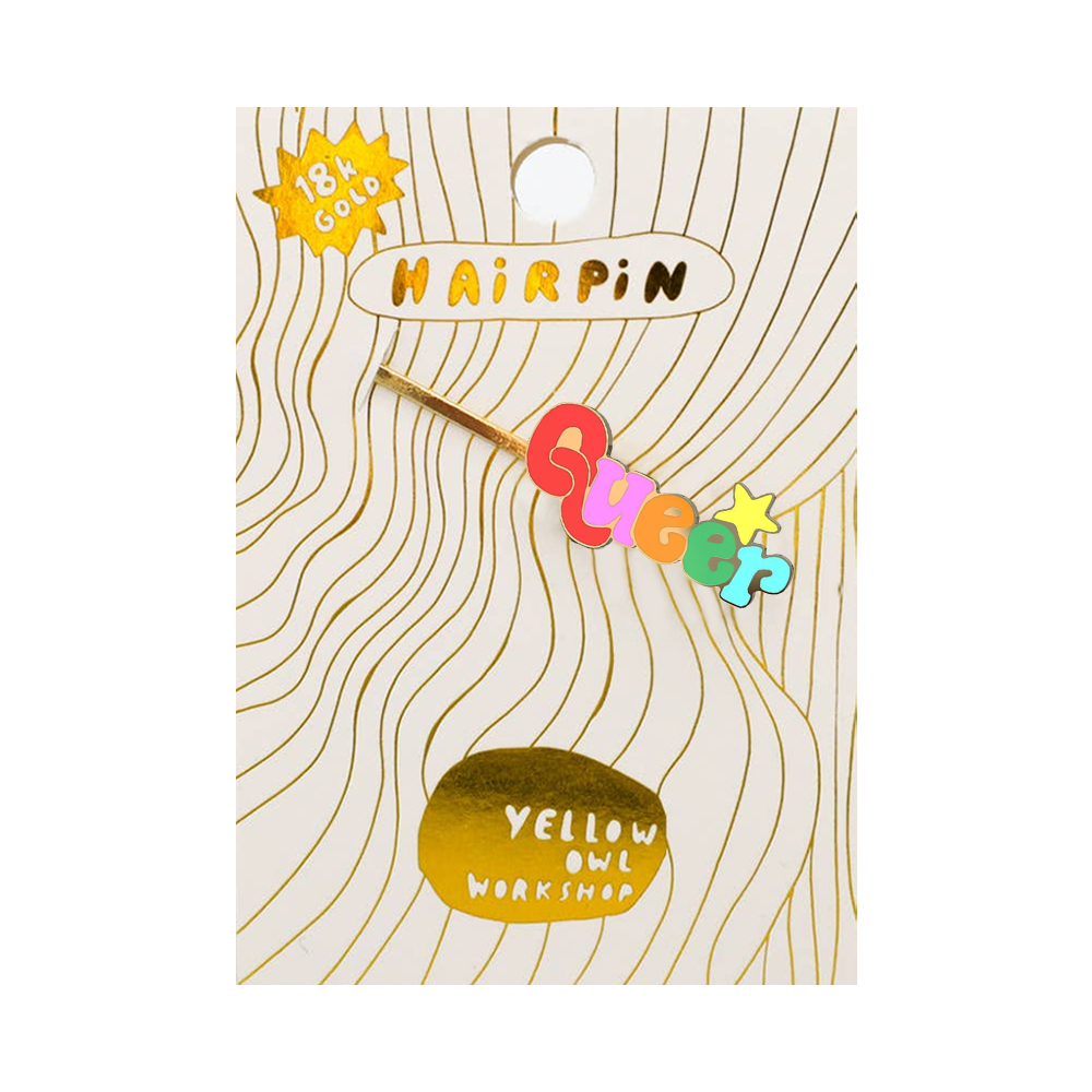 Yellow Owl Hair Pin Queer