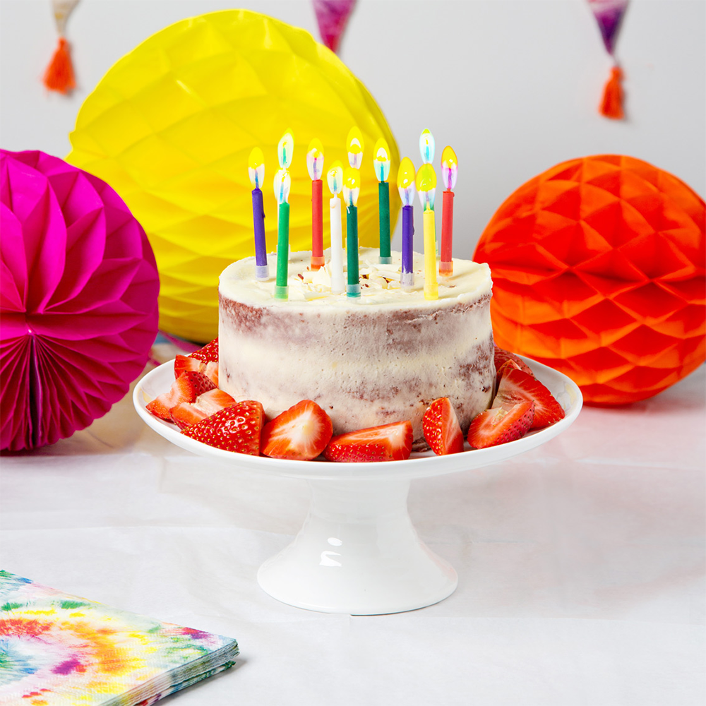 Talking Tables Birthday Candles Rainbow Colour Flames