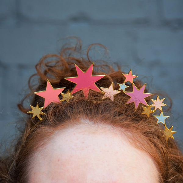 Talking Tables Alloy Headband Stars Rose