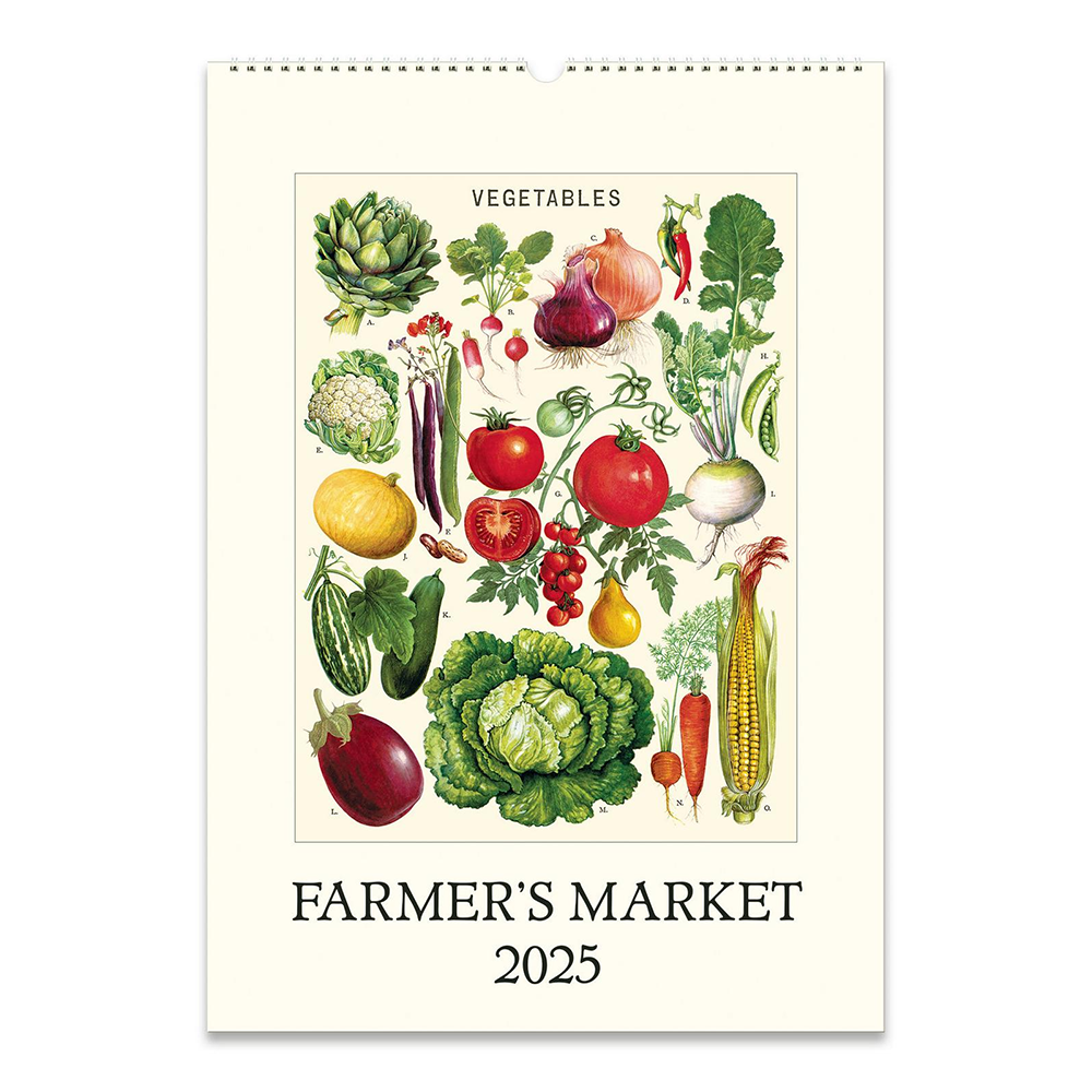 Cavallini 2025 Wall Calendar Farmer's Market