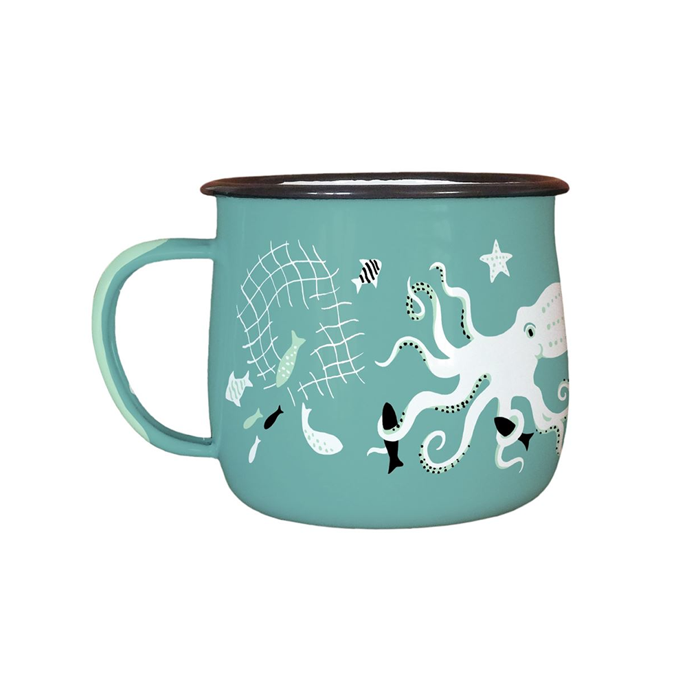 Wolfkamp and Stone Enamel Mug Kupe and Te Wheke