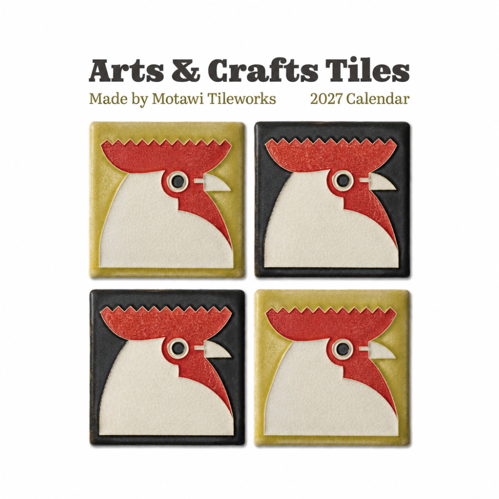 Pomegranate 2027 Mini Wall Calendar Arts & Crafts Tiles
