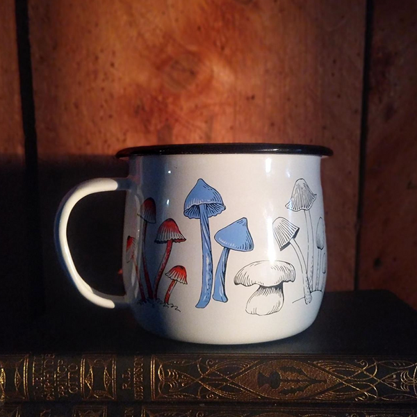 Wolfkamp and Stone Enamel Mug NZ Fungi