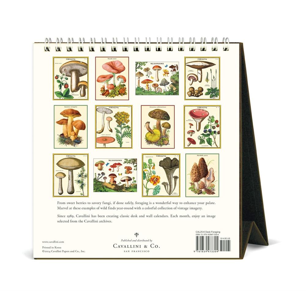 Cavallini 2025 Desk Calendar Foraging