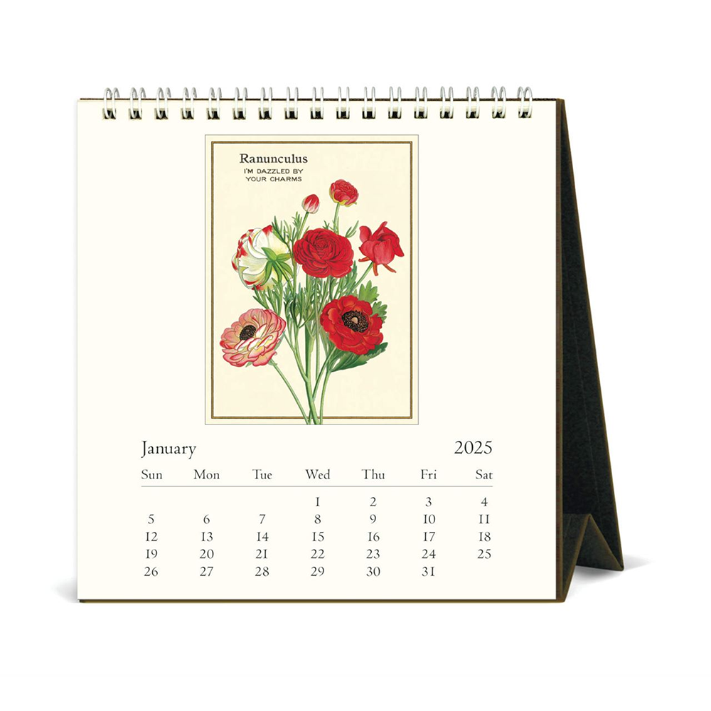 Cavallini 2025 Desk Calendar Language of Flowers