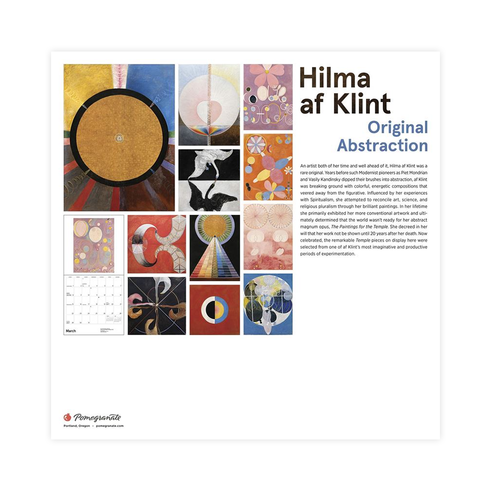 Hilma af Klint 2026 Wall Calendar Original Abstraction