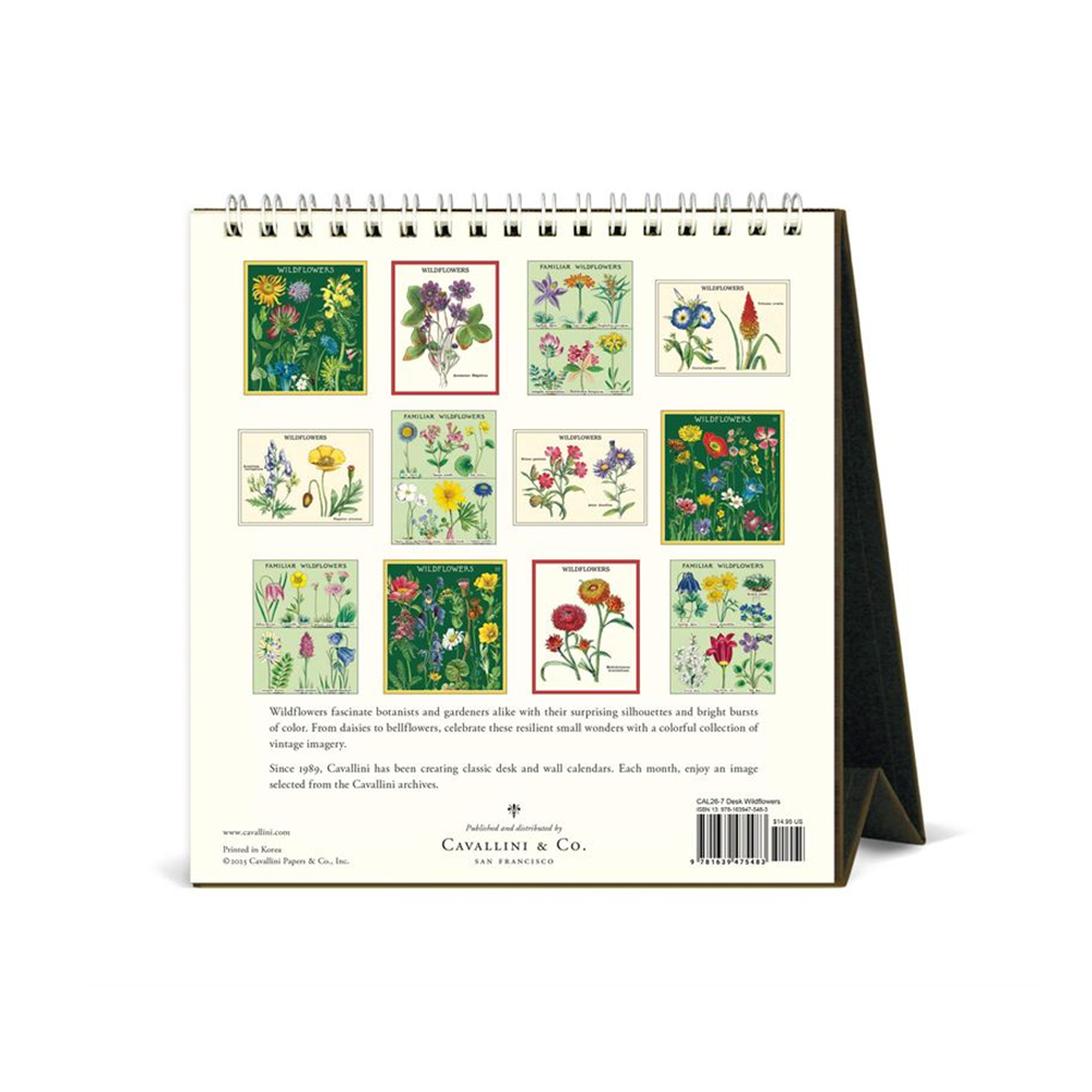 Cavallini 2026 Desk Calendar Wildflowers