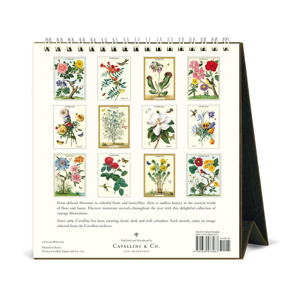 Cavallini 2025 Desk Calendar Floreale