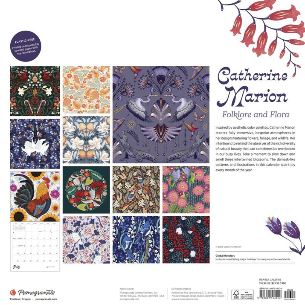 Pomegranat 2027 Wall Calendar Folklore and Flora