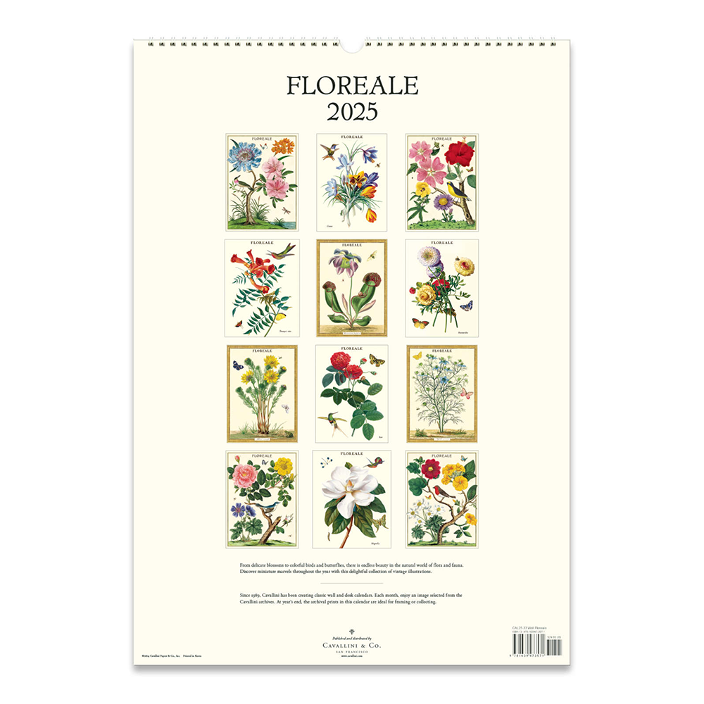 Cavallini 2025 Wall Calendar Floreale