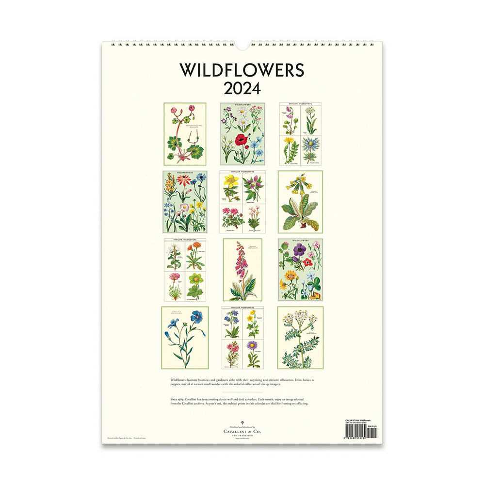 Cavallini 2024 Wall Calendar Wildflowers - Iko Iko