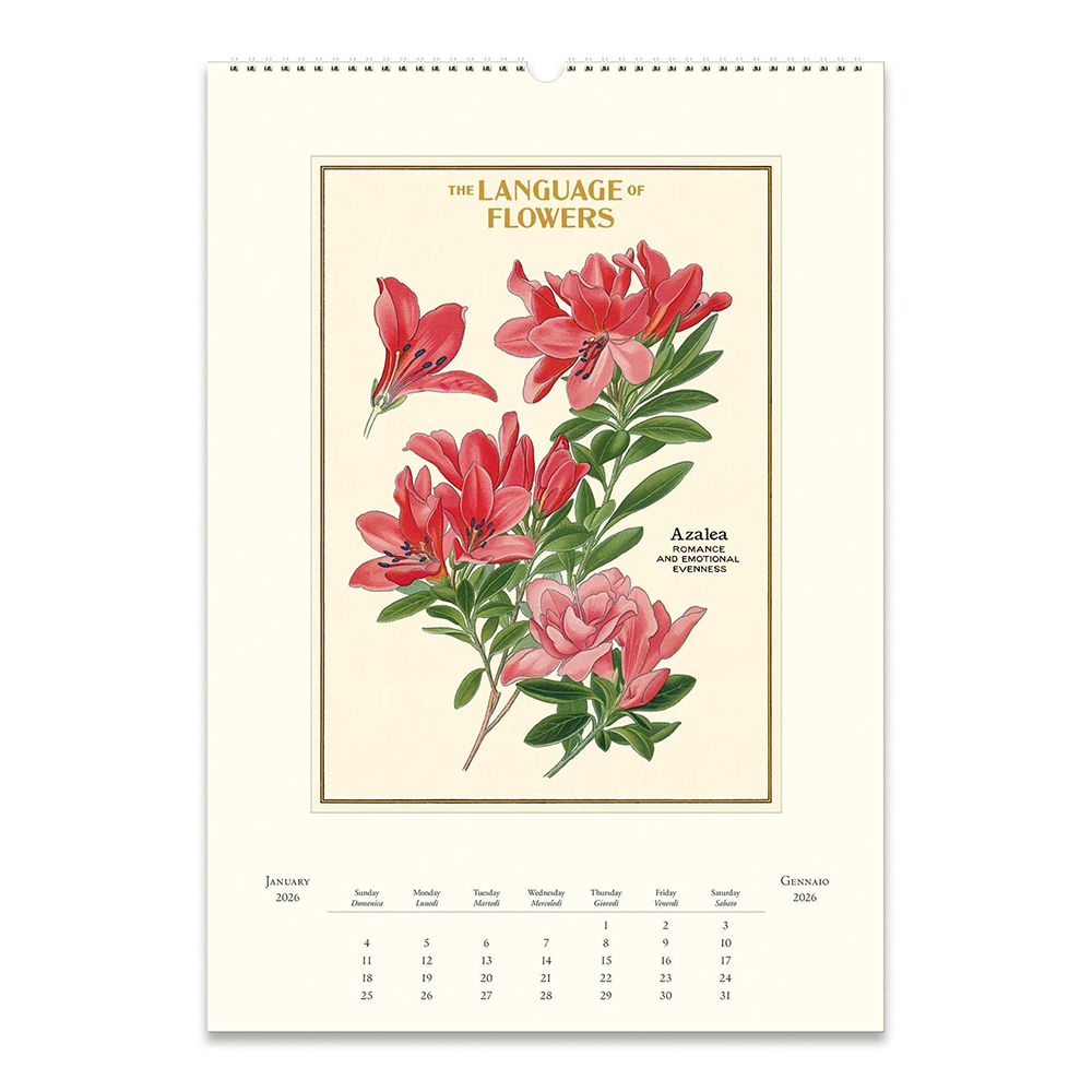 Cavallini 2026 Wall Calendar Language Of Flowers