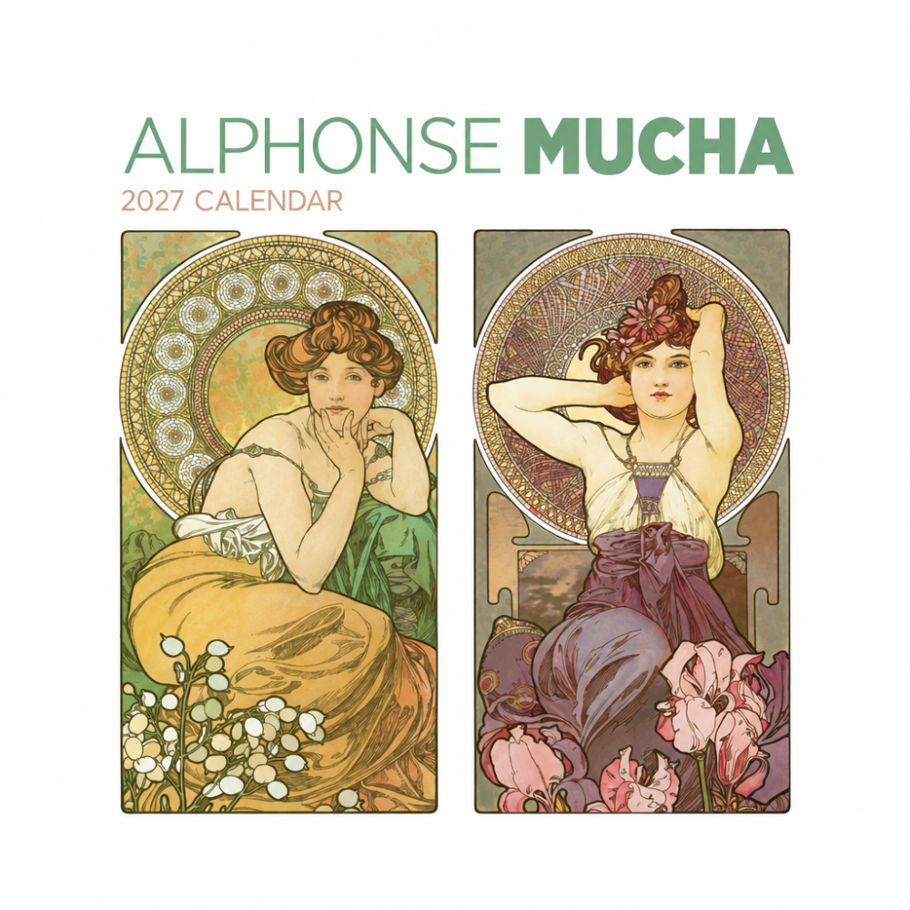 Pomegranate 2027 Wall Calendar Alphonse Mucha