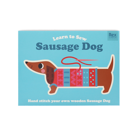 Rex London Learn To Sew Wooden Hand-Stitch Set Sausage Dog