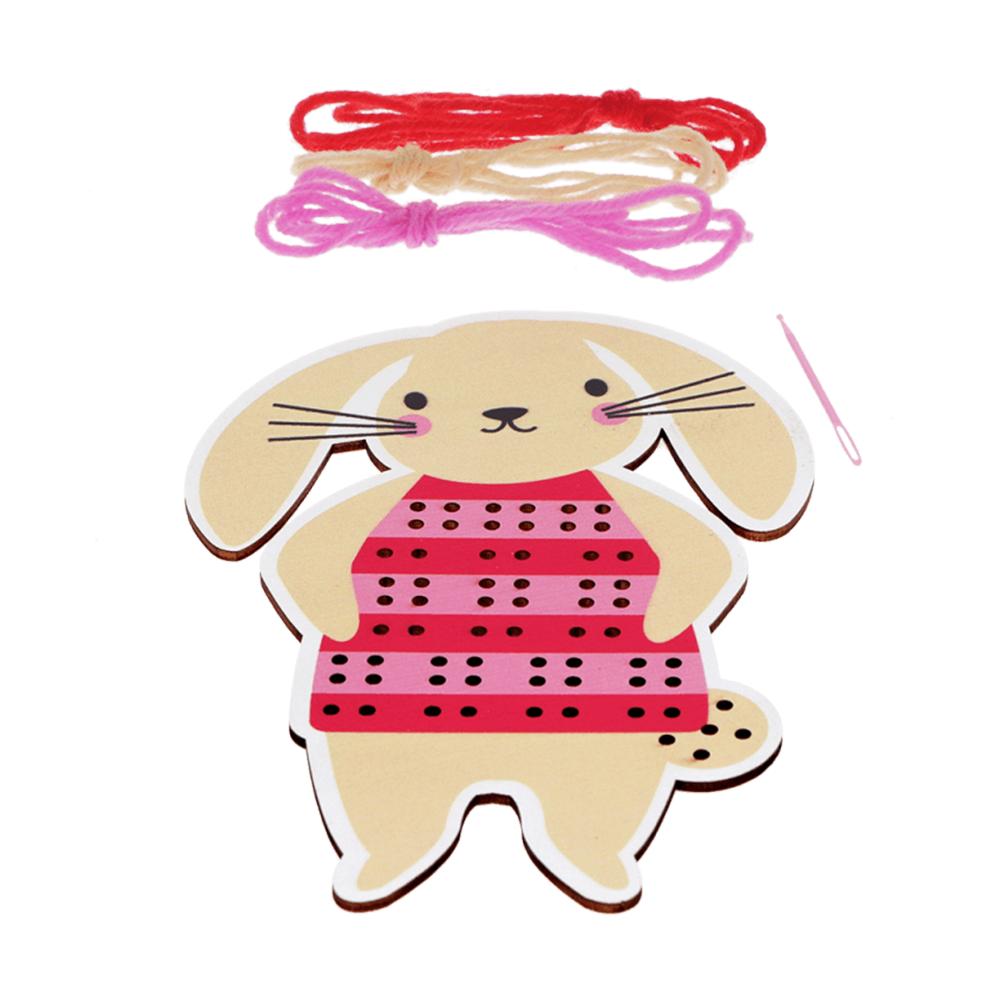 Rex London Learn To Sew Wooden Hand-Stitch Set - Bunny