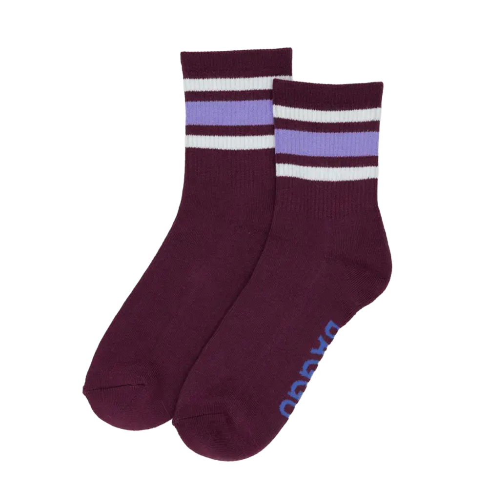 Baggu Ribbed Socks Mahogany Stripe