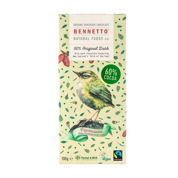 Bennetto Chocolate Bird of the Year Pīwauwau Rock Wren 100g