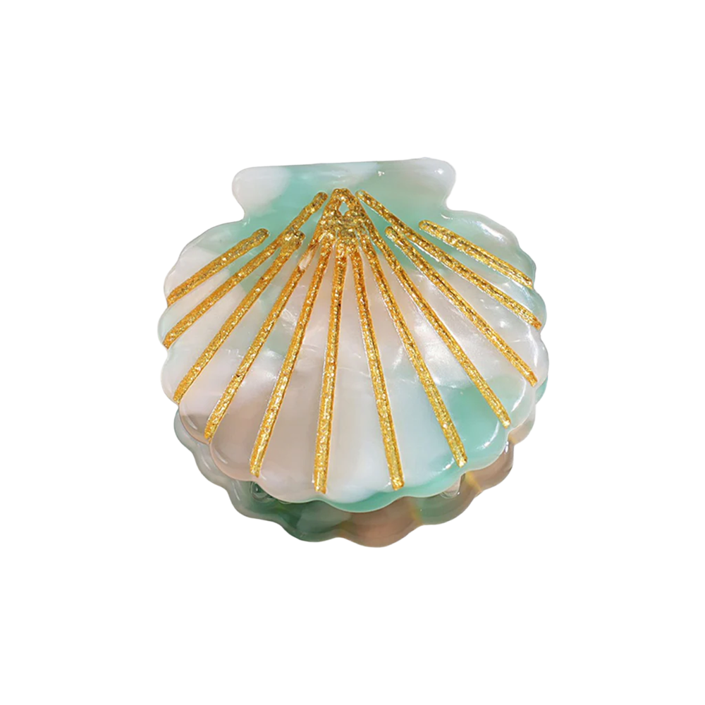 Antigone Mini Hair Clip Shell Green