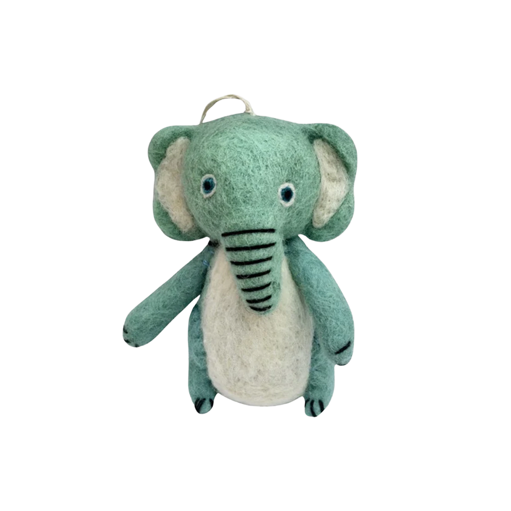 Felt Decoration Blue Elephant