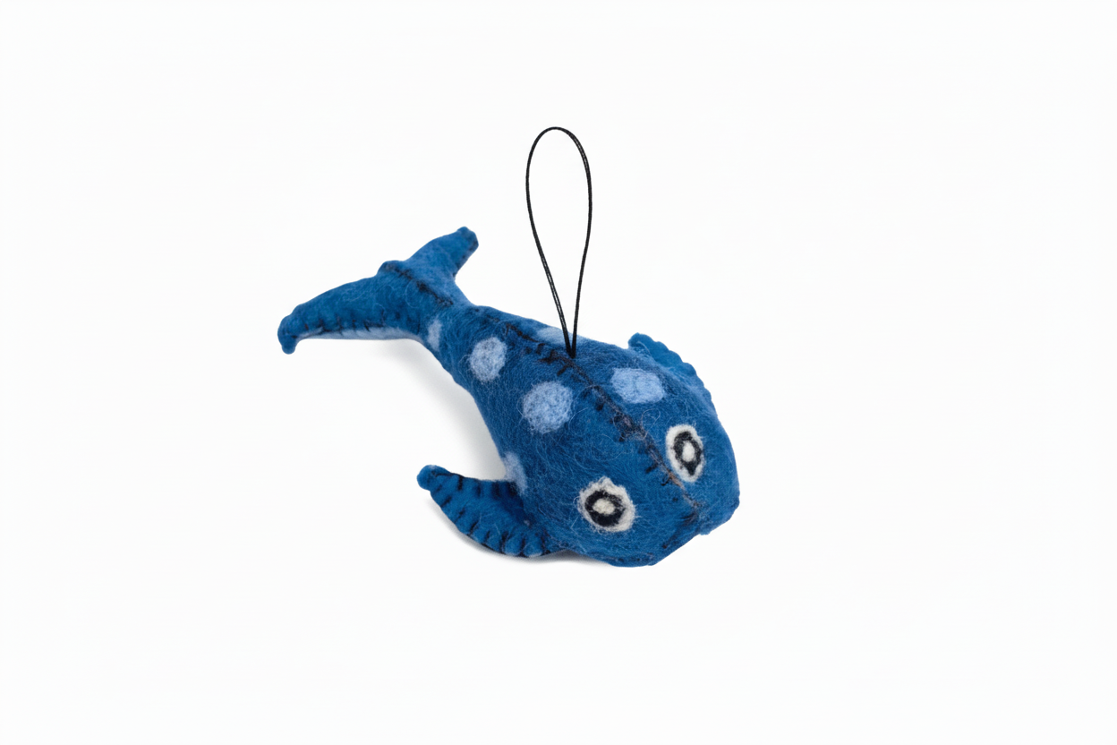 Felt Decoration Blue Whale