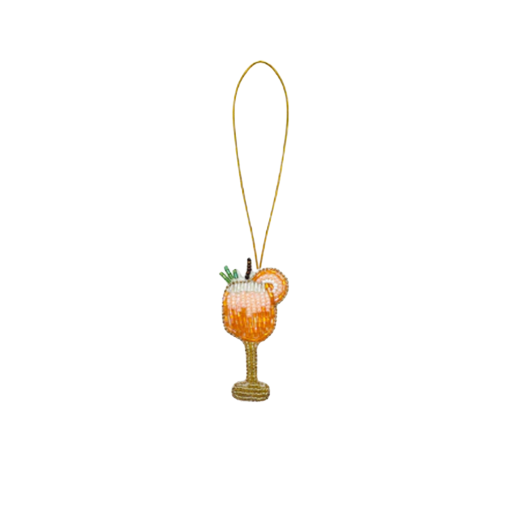 Beaded Hanging Decoration Cocktail Orange