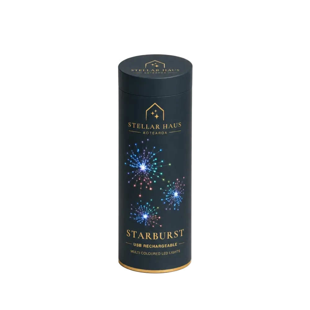 Stellar Haus Seed Lights Rechargeable Starburst Silver Rainbow