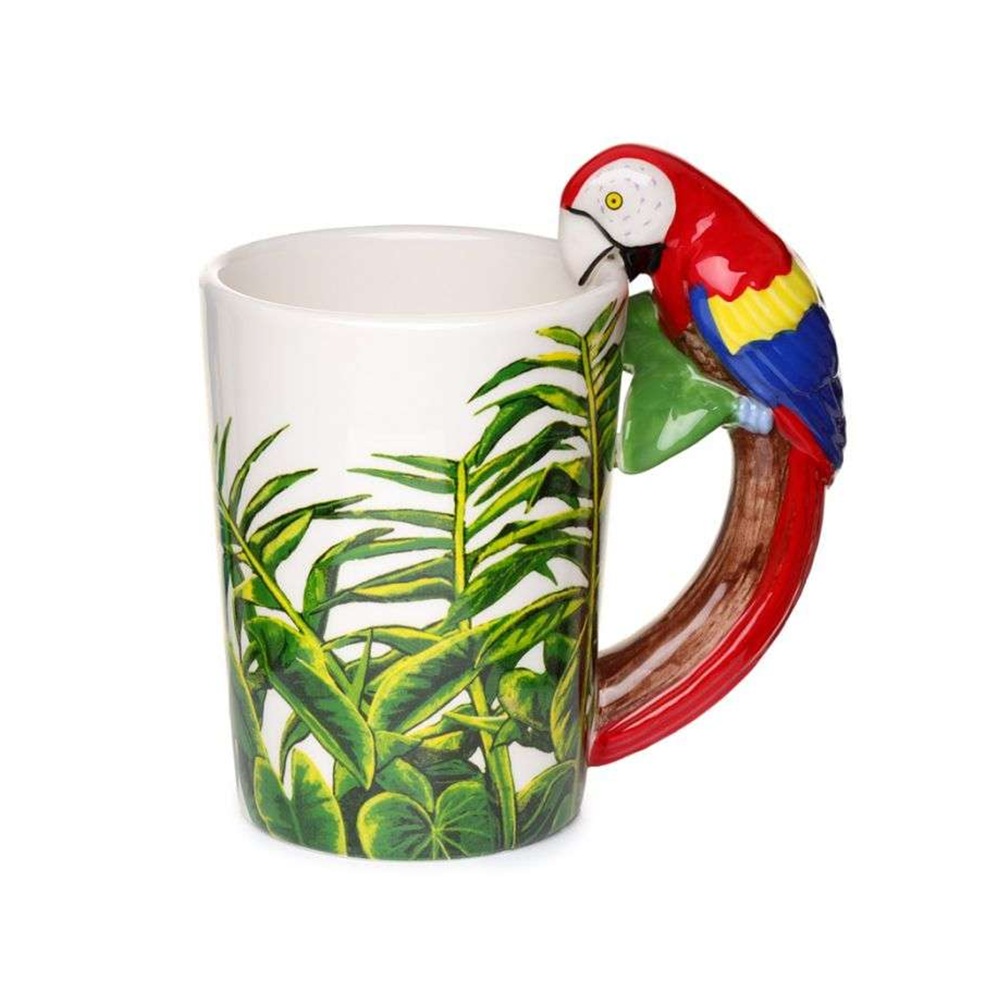 Shaped Handle Mug Parrot