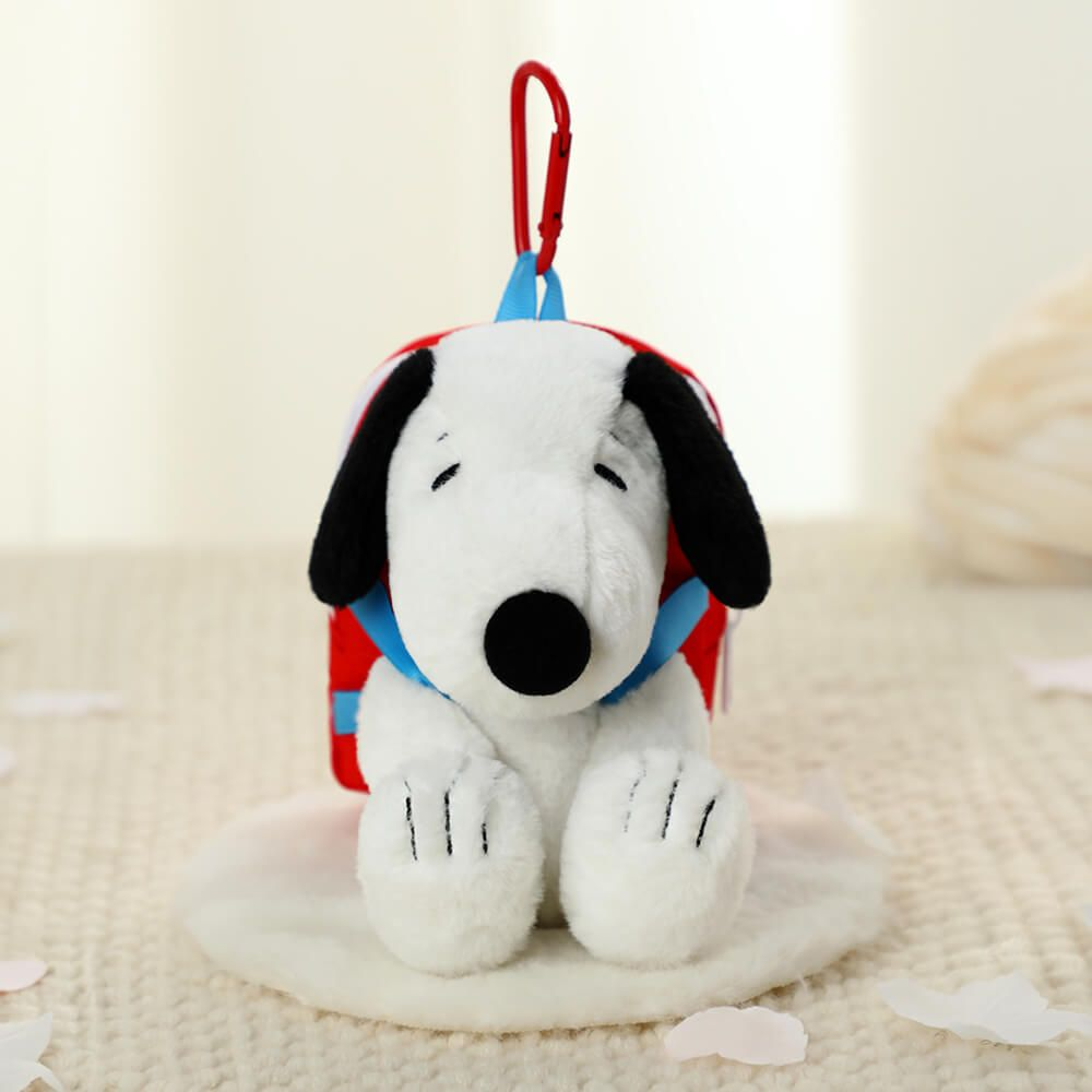 Snoopy Plush & Backpack Keyring Charm and Tote Bag Set