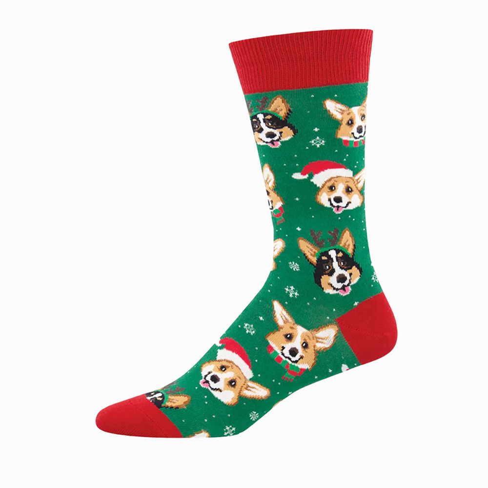 Socksmith Men's Socks Christmas Happy Pawlidays Green