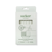 Sucker Cocktail Glass Straw Set Transparent