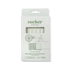 Sucker Cocktail Glass Straw Set Transparent