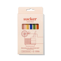 Sucker Cocktail Glass Straw Set Multicolour