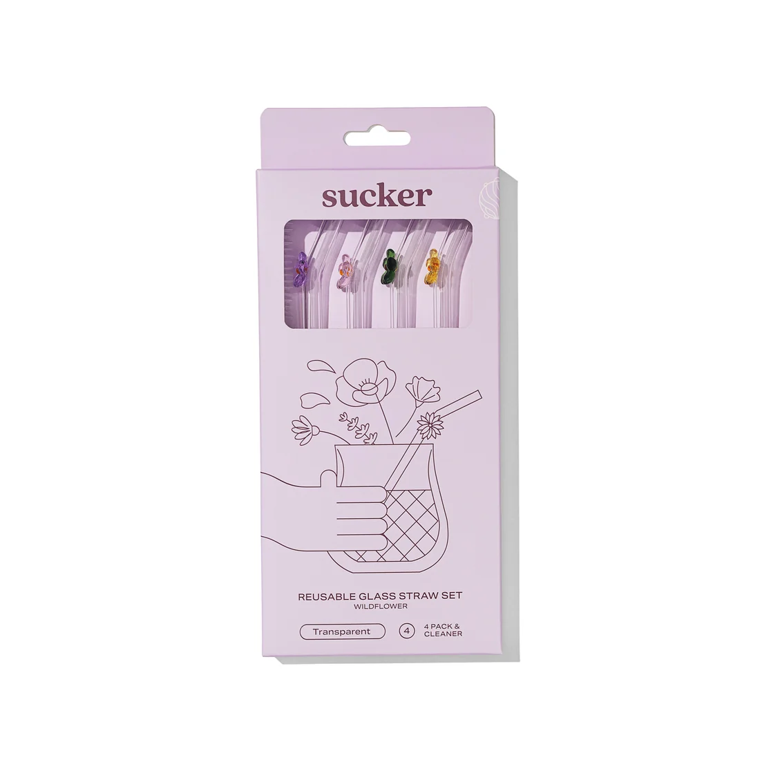 Sucker Wildflower Glass Straws