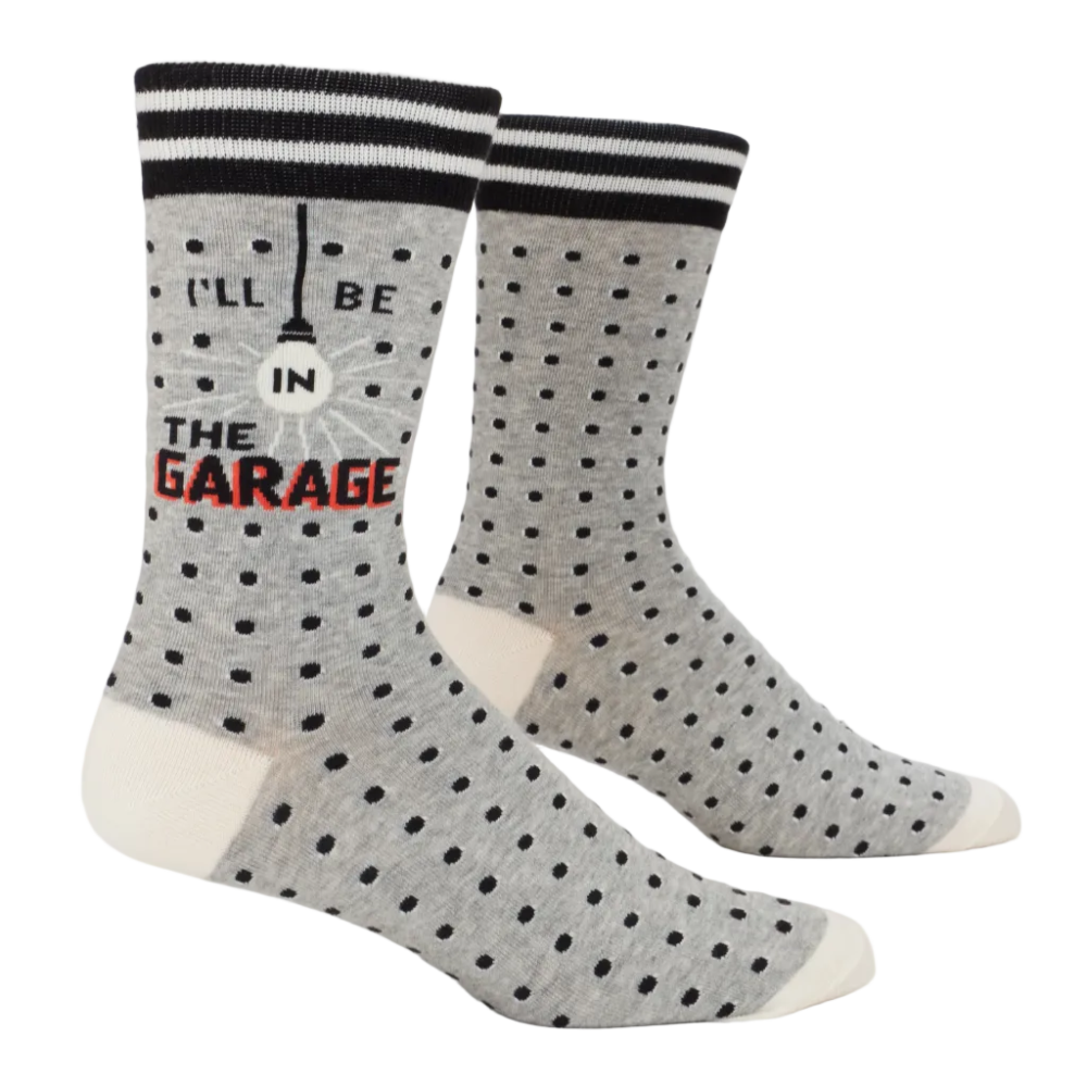 Blue Q Men's Socks I'll be in the Garage