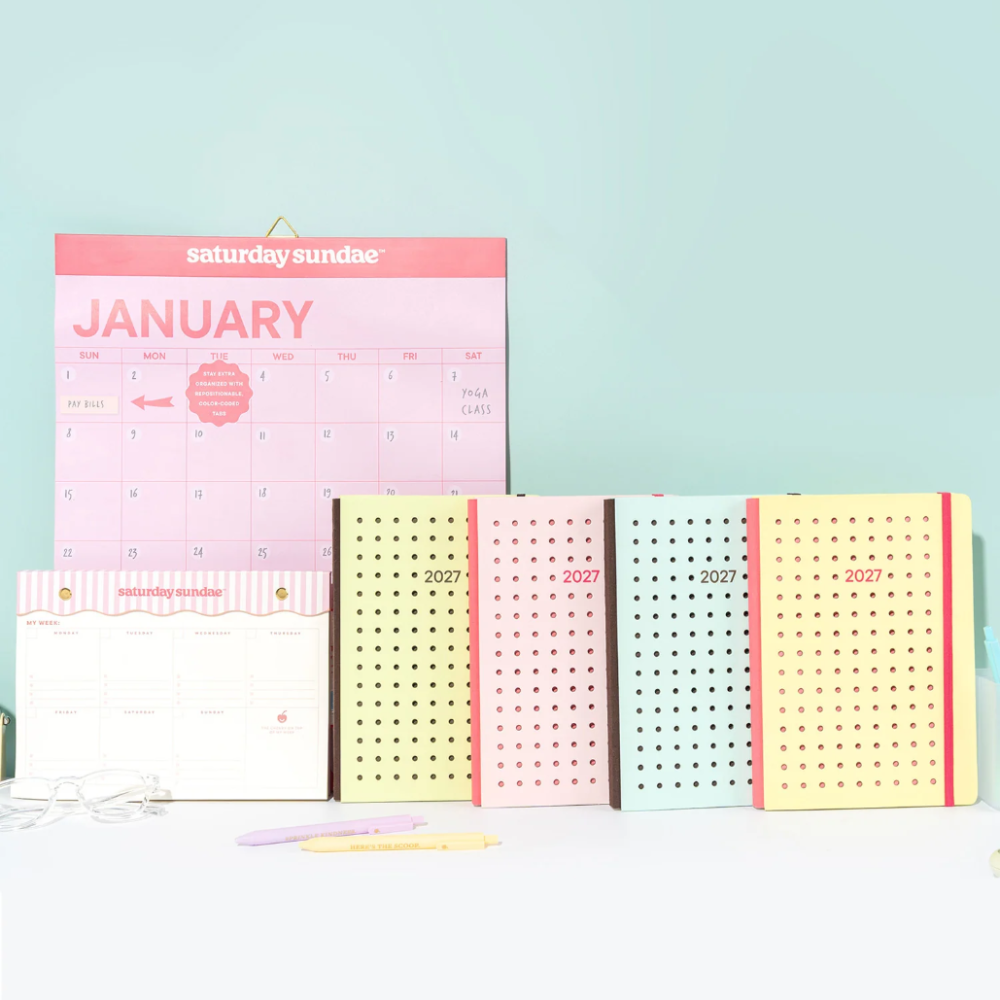 Saturday Sundae 2027 Weekly Planner Sprinkles Bubble Gum