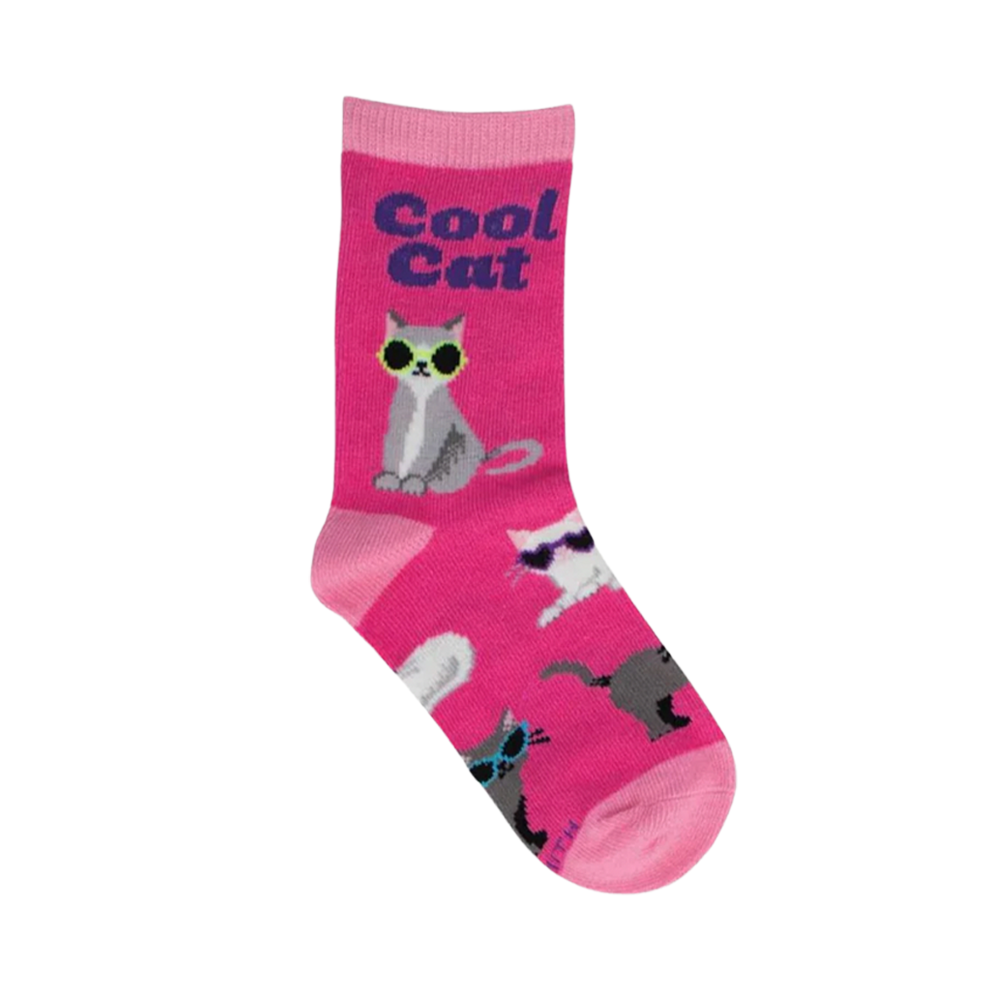 Socksmith Socks Kids Cool Cat Pink 4-7 Years