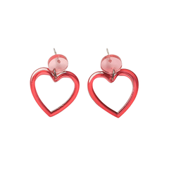 Pop Hearts Earrings Red