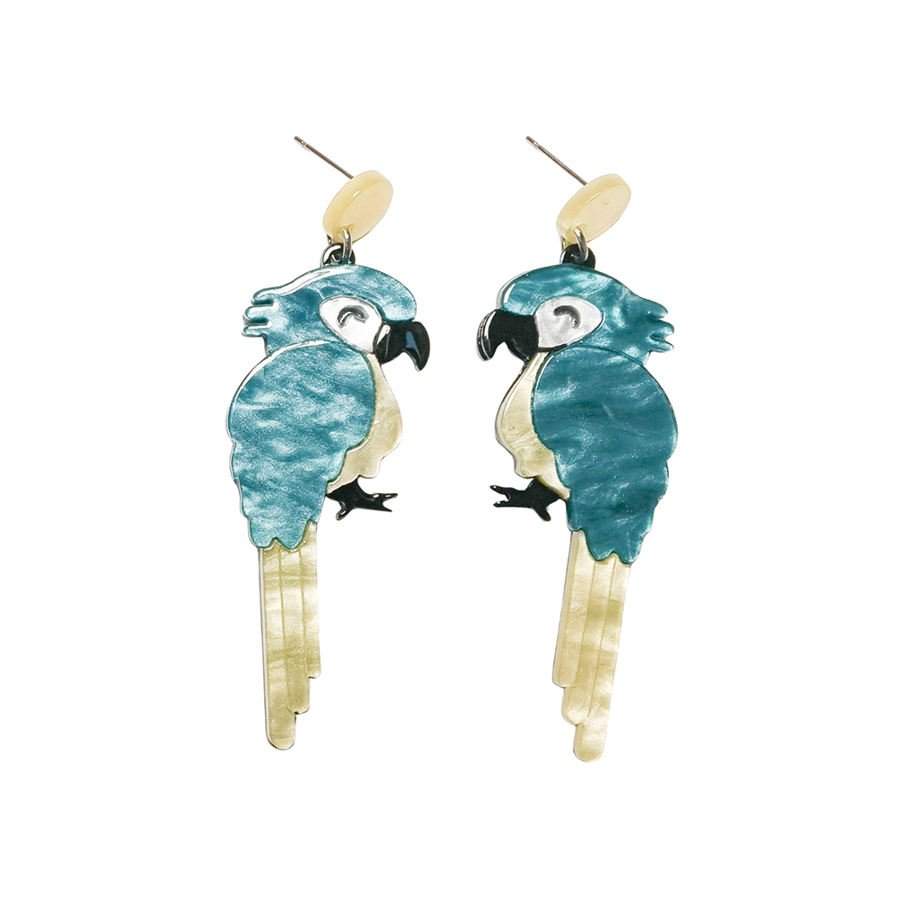Pop Parrot Earrings Blue