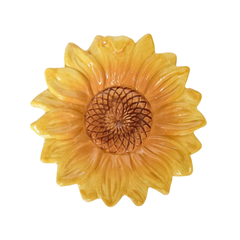 Ceramic Sunflower Trinket Plate Yellow