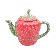 Ceramic Strawberry Teapot Red
