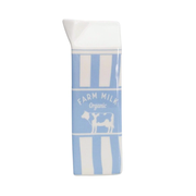 Ceramic Milk Carton Vase Blue