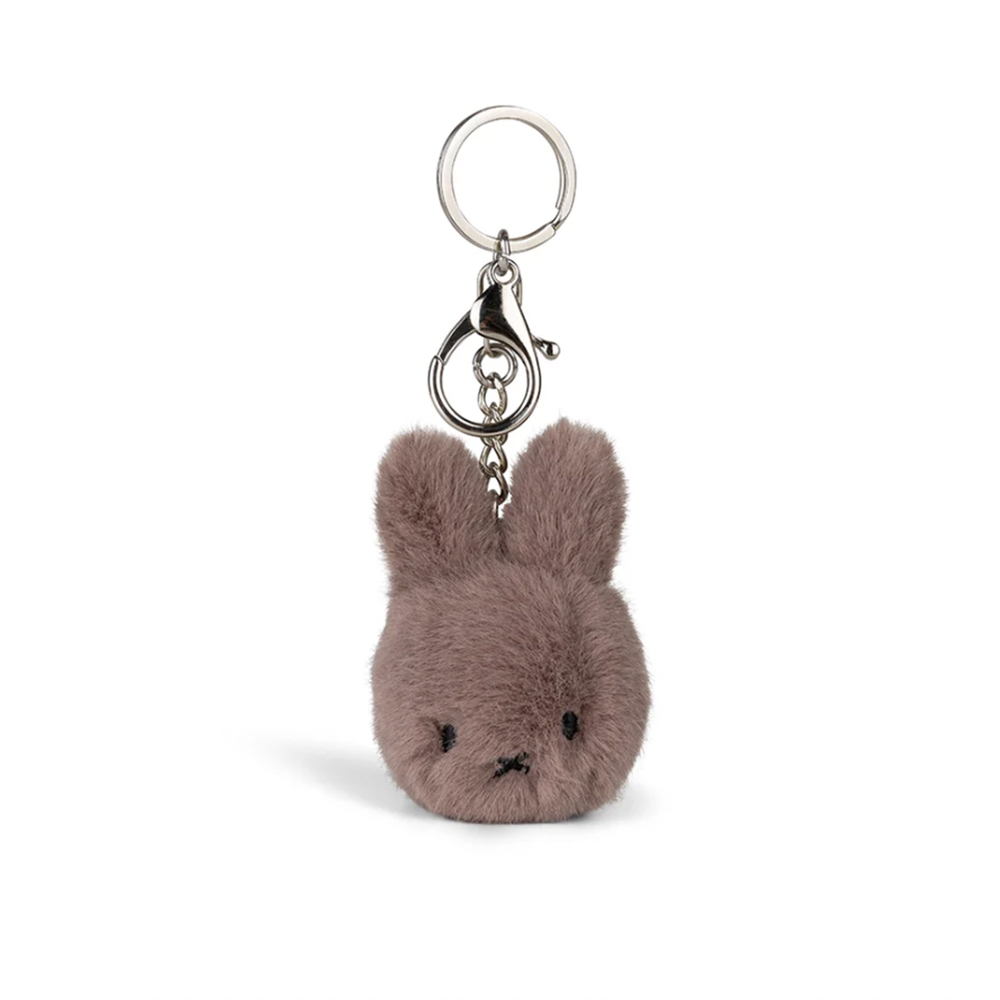 Bon Ton Toys x Miffy Keychain Fuzzy Plush Face Taupe