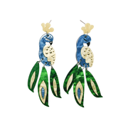 Pop Peacock Earrings Blue