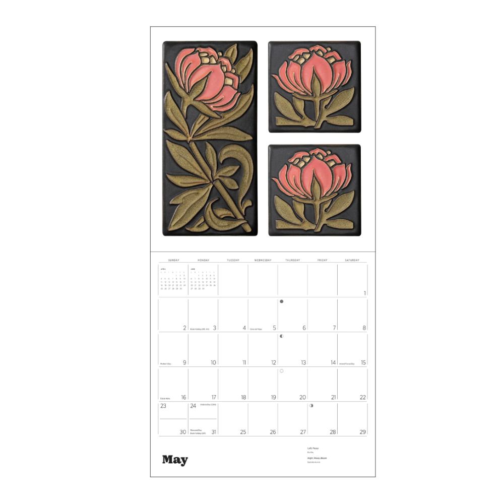 Pomegranate  2027 Wall Calendar Arts & Crafts Tiles